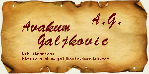 Avakum Galjković vizit kartica